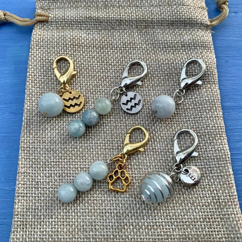 2/20$ Aquamarine Pet Charm Crystal Pet Charm Crystal Dog Collar Charm